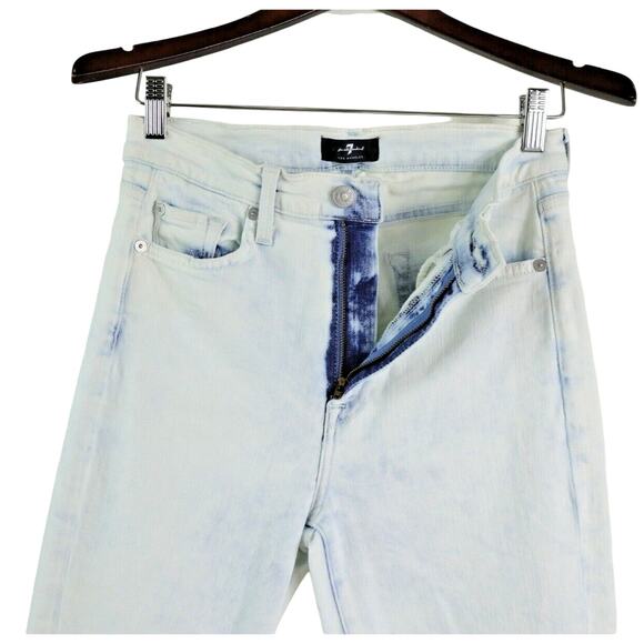 7 For All Mankind Size 27 High Waist Ankle Skinny Jeans Ocean White - Picture 5 of 12